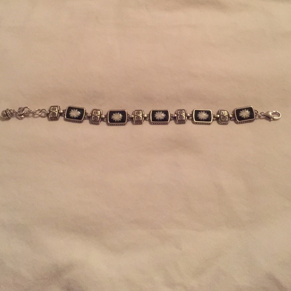 Brighton black and white flower bracelet