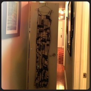 Newsprint Maxi Dress