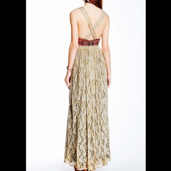 🎉Free People Gold Crushed Dress NWT - Picture 3 of 3
