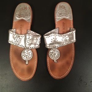 Jack Rogers silver sandals