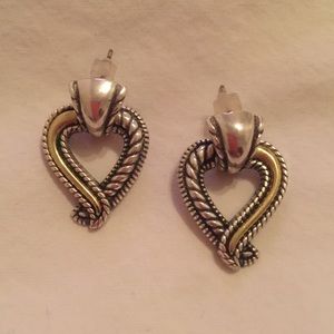 Brighton two-tone heart earrings