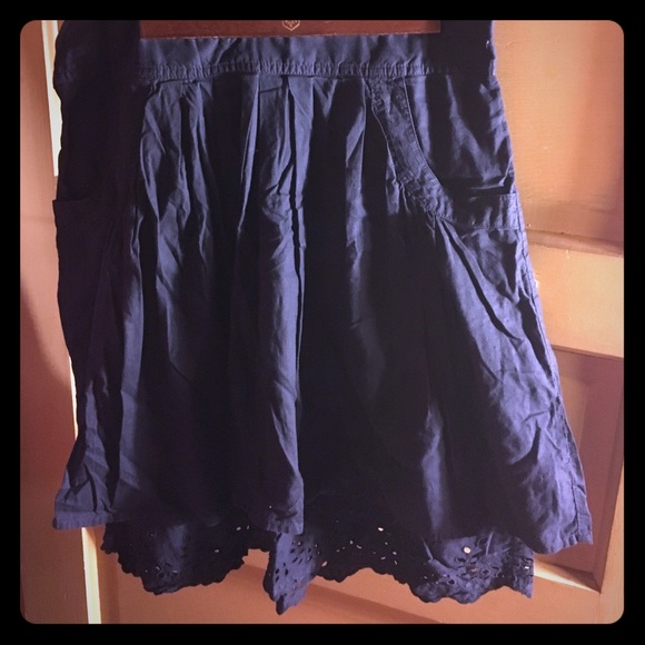 Blue eyelet lace skirt