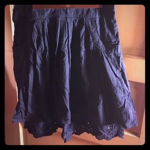 Blue eyelet lace skirt