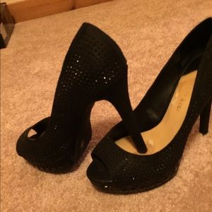 Gianni Bini Black Rhinestone Heels