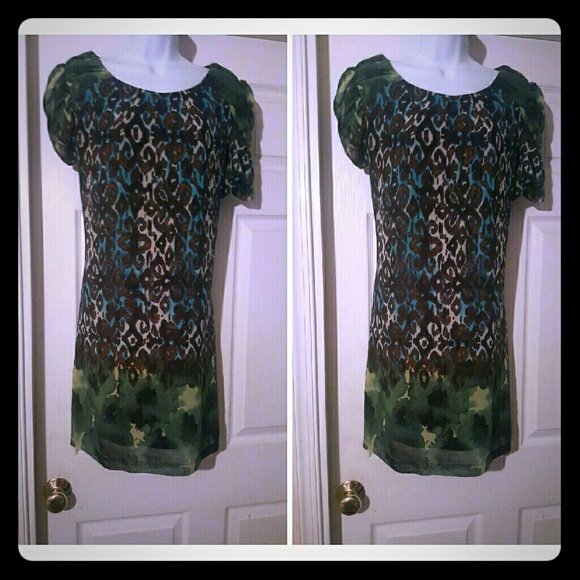 Animal print sheath with ombre accents