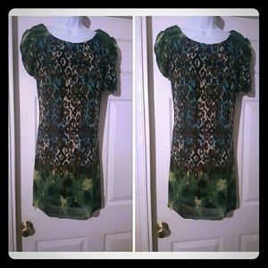 Animal print sheath with ombre accents