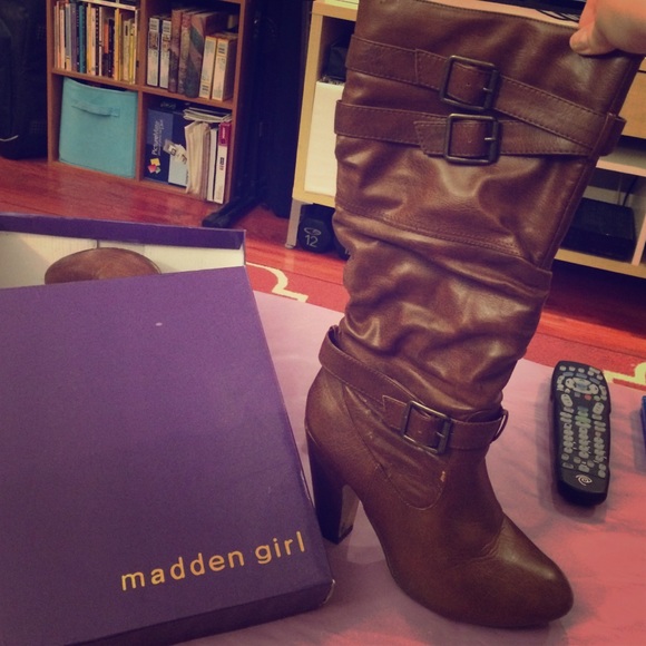 Madden Girl Sherlock Boots in Cognac