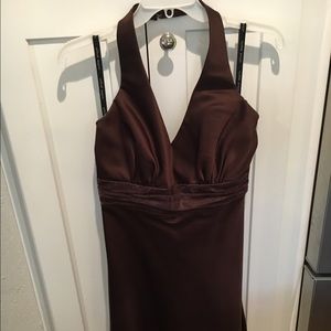 Alfred Angelo brown halter dress