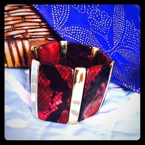 Purple and gold snakeskin print bracelet