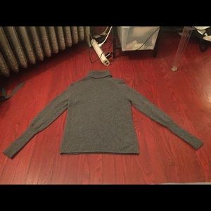 Grey cashmere turtle neck sweater