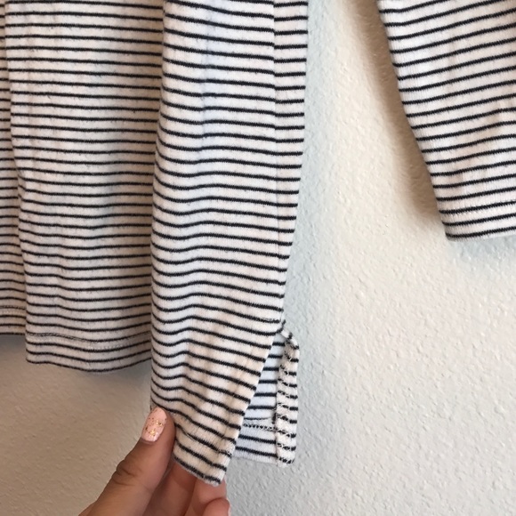 Ann Taylor Stripe 3/4 Sleeve Shirt Top - Picture 3 of 3