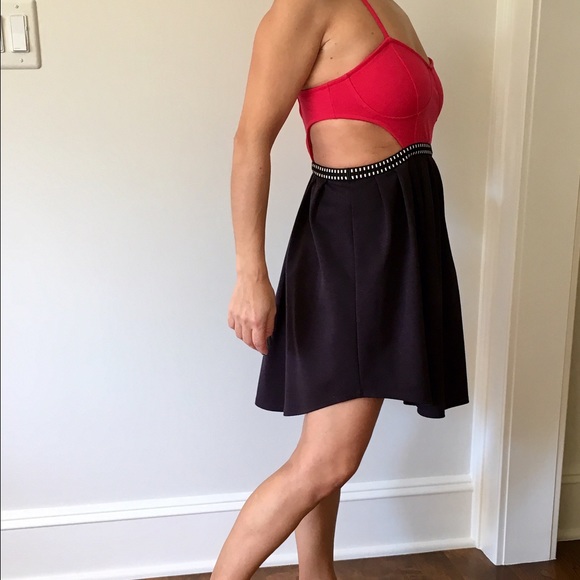 Silence and Noise Hot Pink/Black Mini Dress - Picture 3 of 4