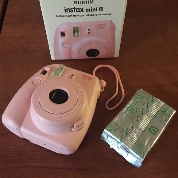 Light pink instax Polaroid camera