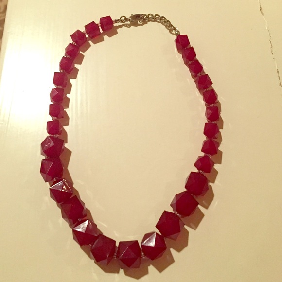 Short dark red necklace