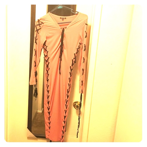 Laced pink champaign dress