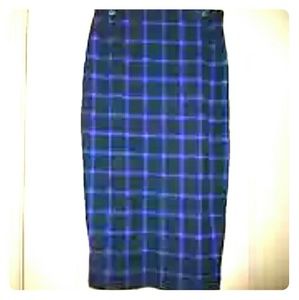 Plaid pencil skirt