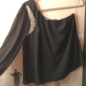One shoulder sheer top NWOT