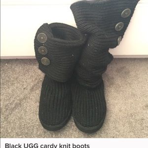 Black knit uggs size 8