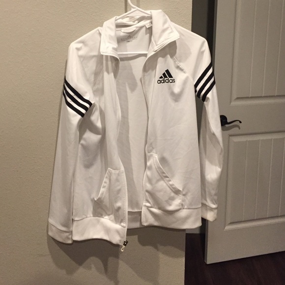 Adidas Jackets & Blazers - White adidas zip up jacket
