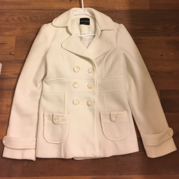 White/Off-White Fleece Peacoat