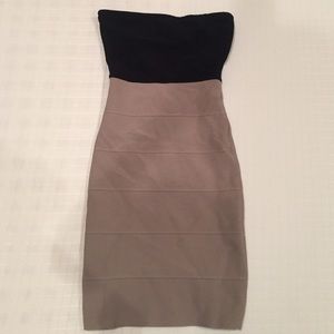 BCBG colorblock strapless bandage dress