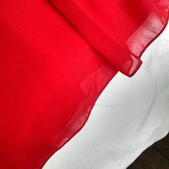 PRICE DROP ⬇️ V Neck Red Chiffon Evening Dress - Picture 4 of 4