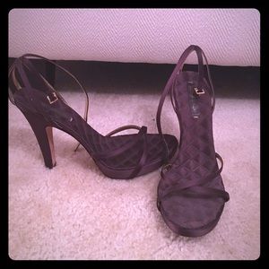BCBG Maxazria Chocolate Satan Strappy Sandal