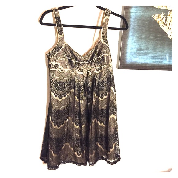 Black & Tan Lace Dress