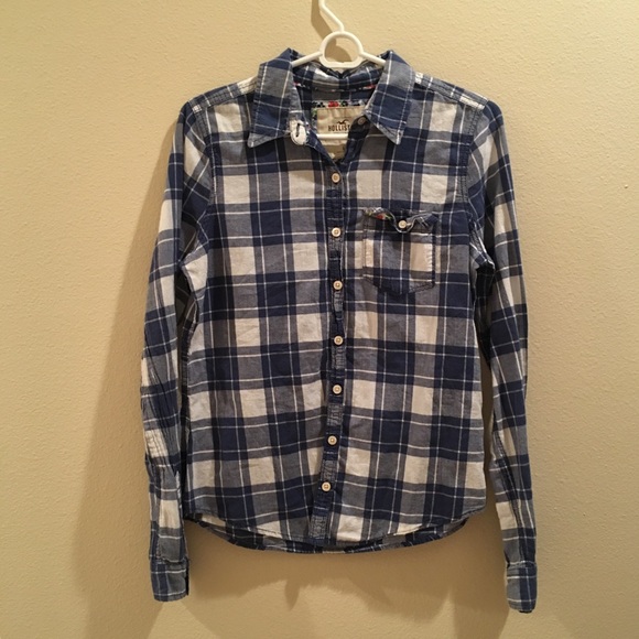 Blue Hollister Flannel Button Down