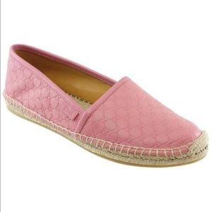 Gucci 385690 Women's Pink Leather Espadrille, 36.5