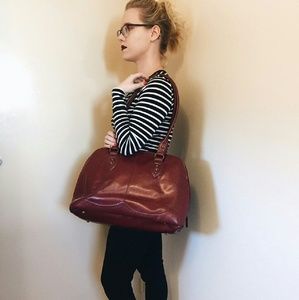 Large Red Brown laptop bag