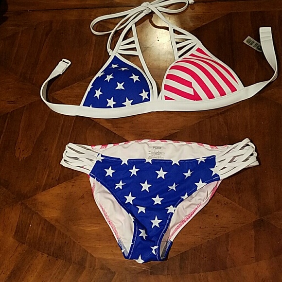 Victoria secret pink patriotic swum bikini