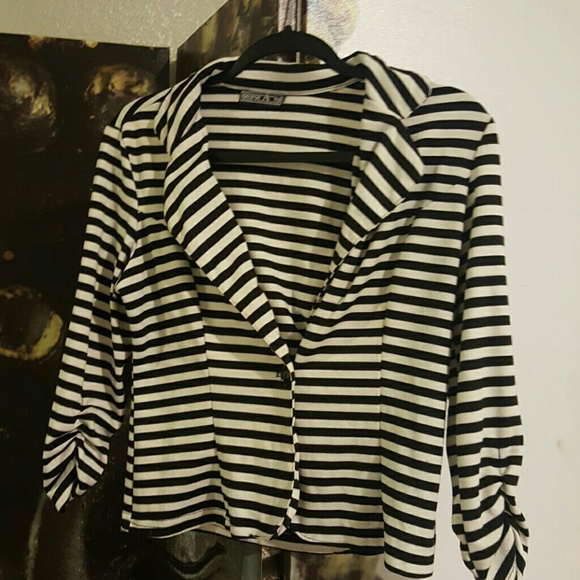 black and white blazer