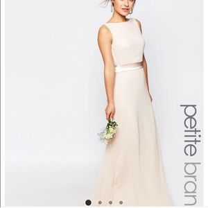 ASOS Petite TFNC Sateen Bow Back Maxi Dress,Blush