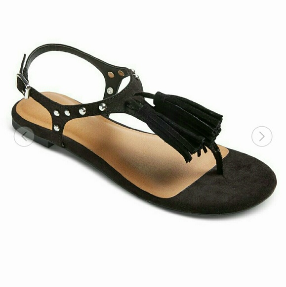 Mossimo Tassel Sandles black - Picture 1 of 5