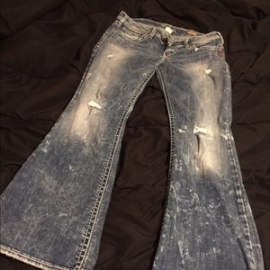Silver flare jeans
