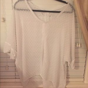 Elie Tahari Swiss Dot Blouse.