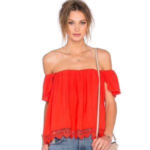 NWOT Red off the shoulder Top