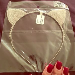 Rhine stone silver cat ears 😺✨