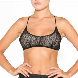 Cute black pattern halter bralette