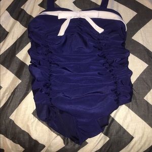 Navy vintage one piece halter