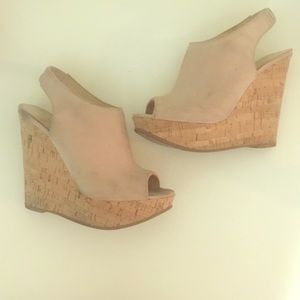 Beige wedges