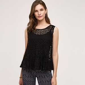 Anthropologie Miri lace tank vest brand new! Black Anthropologie Miri lace tank vest brand new! Black