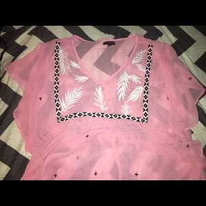 Pink sheer top