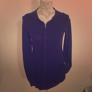 Ultra comfy navy blue zip up sweater hoodie