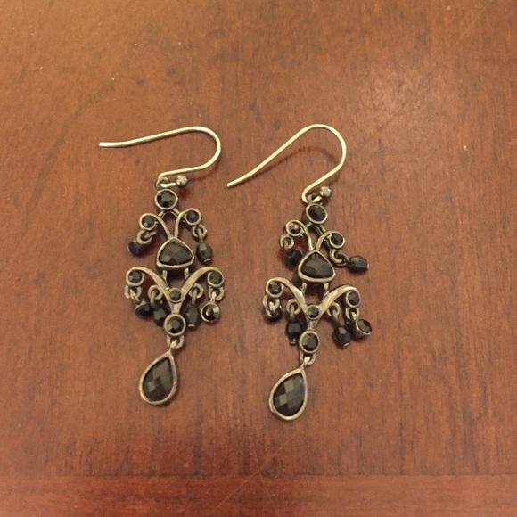 Small Black Chandelier Earrings