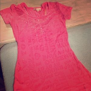 Derek heart short sleeve sheer top size medium