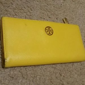 Tory Burch continental wallet in yellow
