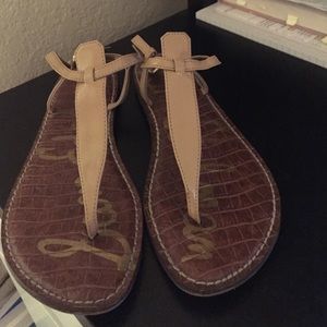 Sam Edelman patent tan sandals. LOWEST PRICE