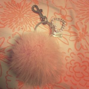 Pink Pom Pom Coach keychain